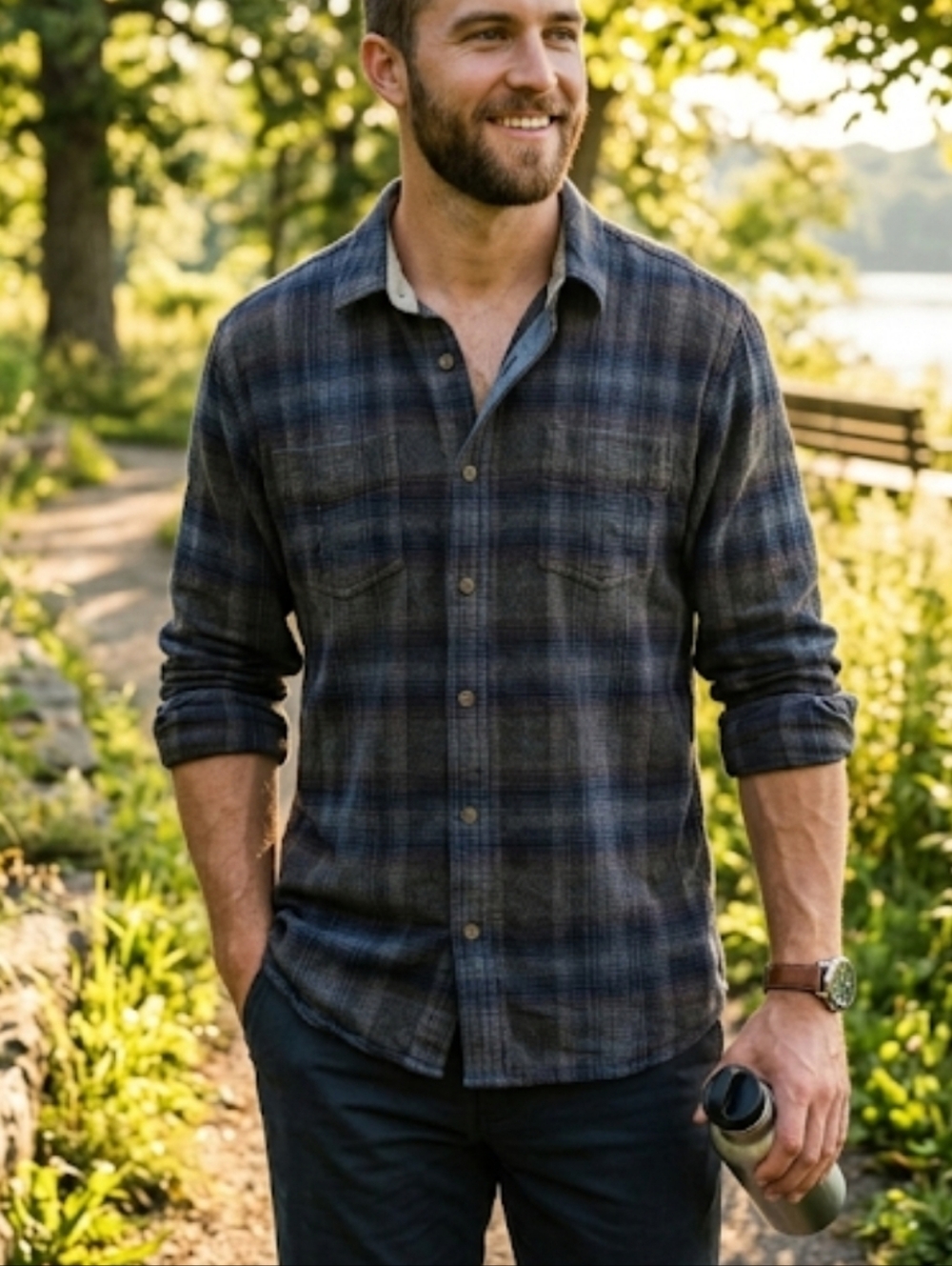 Carbon2cobalt 100% Cotton Heavy Plaid Shirt